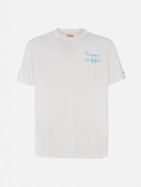 Cotton T-shirt with Di Padre in Figlio embroidery | SS LAZIO SPECIAL EDITION - MC2 Saint Barth