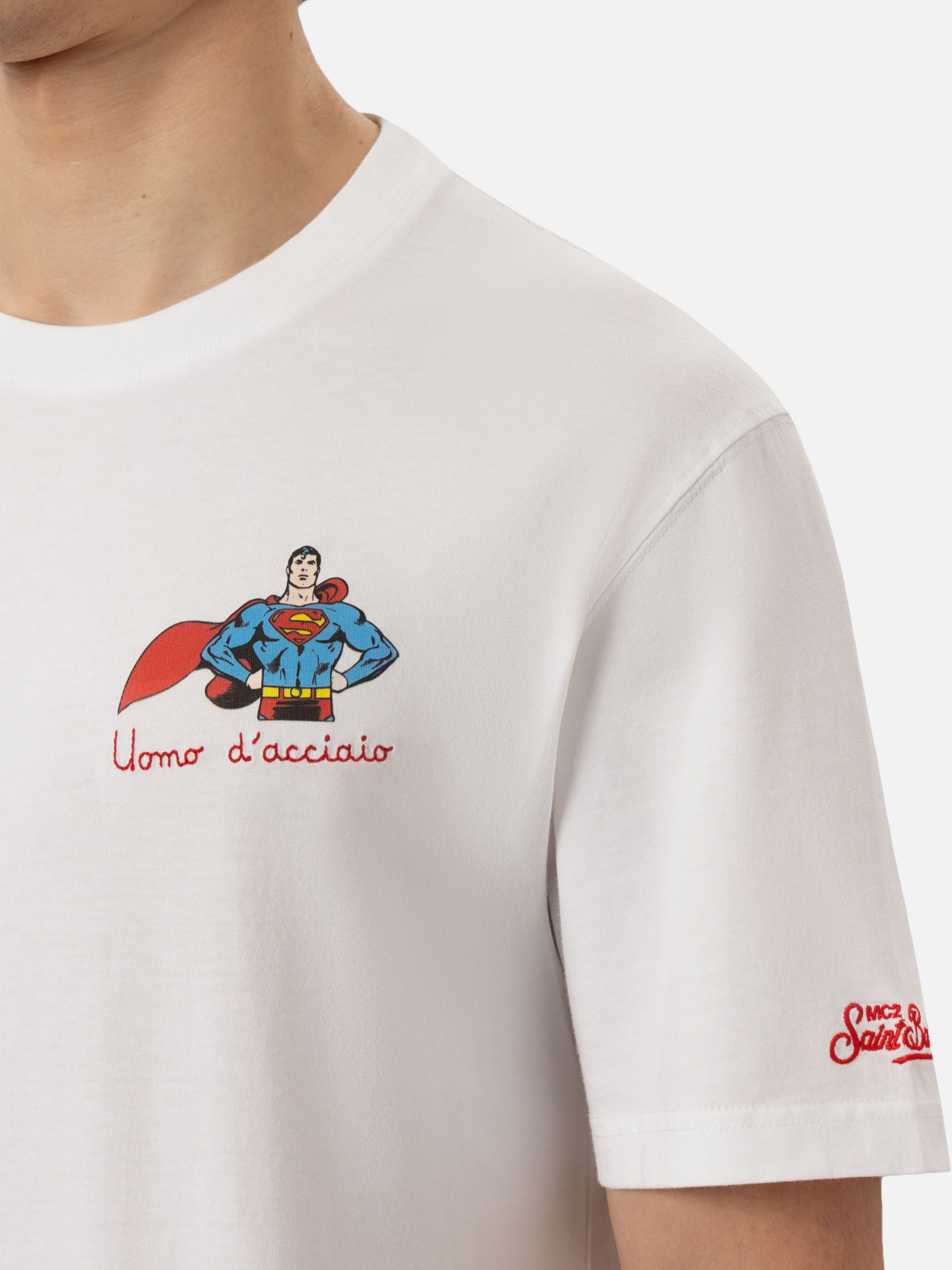 T-shirt Man in cotone con ricamo Uomo d'Acciaio SUPERMAN SPECIAL EDITION S