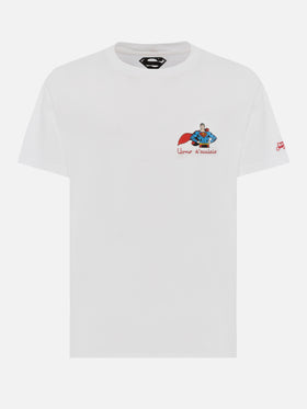Cotton T-shirt with Uomo d'Acciaio embroidery | SUPERMAN SPECIAL EDITION - MC2 Saint Barth