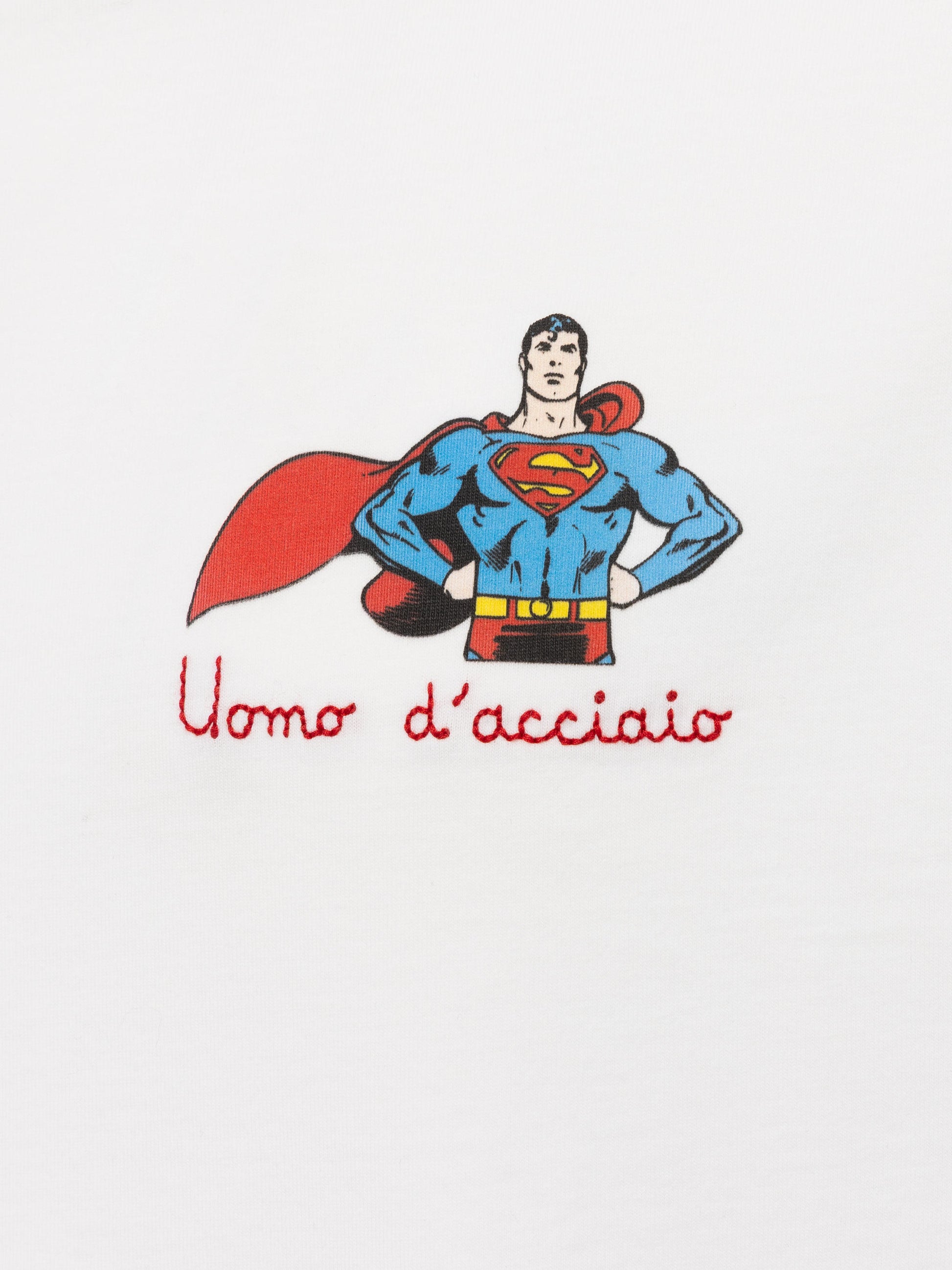Cotton T-shirt with Uomo d'Acciaio embroidery | SUPERMAN SPECIAL EDITION - MC2 Saint Barth