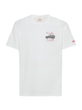Cotton T-shirt with Ho molta classe embroidery and car print - MC2 Saint Barth