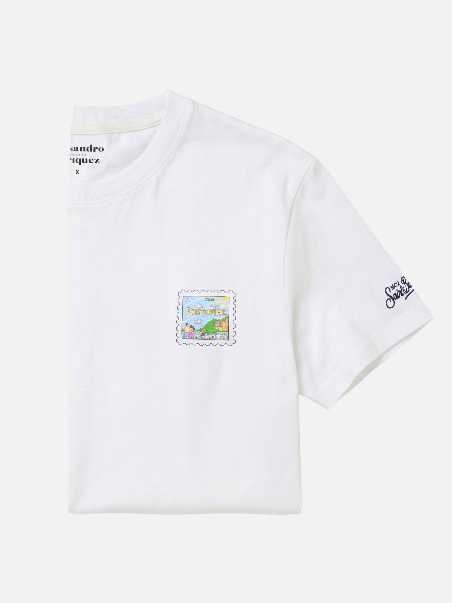 T-shirt en coton avec imprimé carte postale Portofino |ALESSANDRO ENRIQUEZ SPECIAL EDITION 