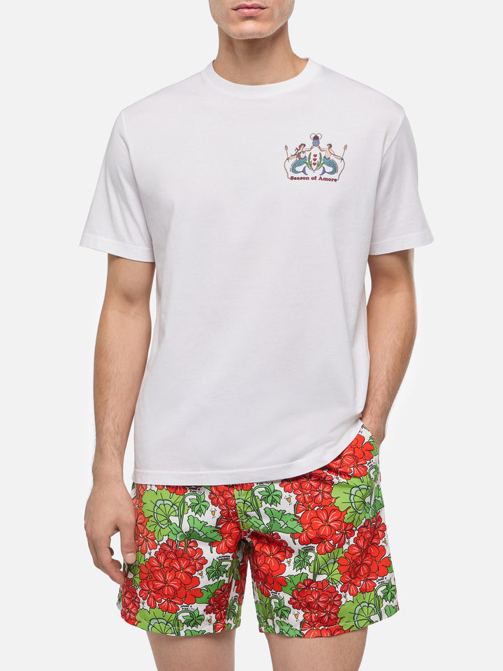 Cotton T-shirt with Season of Amore print |ALESSANDRO ENRIQUEZ SPECIAL EDITION - MC2 Saint Barth