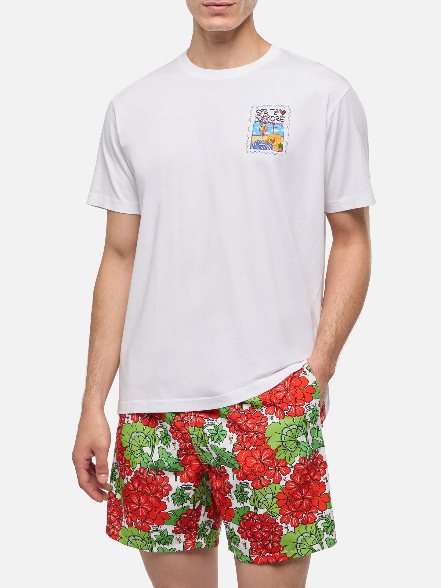 Cotton T-shirt with Spritz d'Amore print |ALESSANDRO ENRIQUEZ SPECIAL EDITION - MC2 Saint Barth