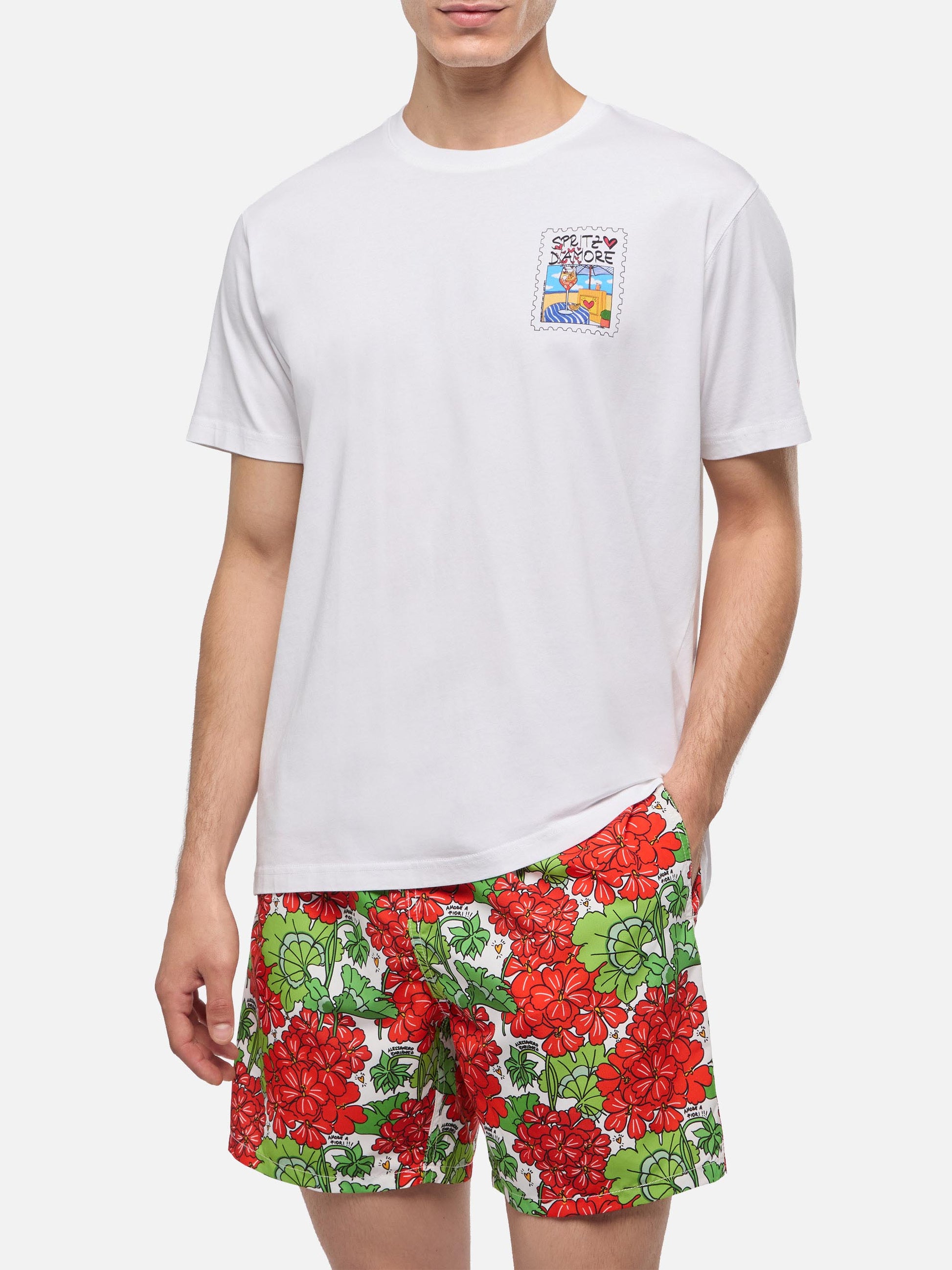 Cotton T-shirt with Spritz d'Amore print |ALESSANDRO ENRIQUEZ SPECIAL EDITION - MC2 Saint Barth