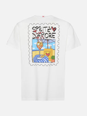 Baumwoll-T-Shirt mit Spritz d'Amore-Aufdruck |ALESSANDRO ENRIQUEZ SPECIAL EDITION