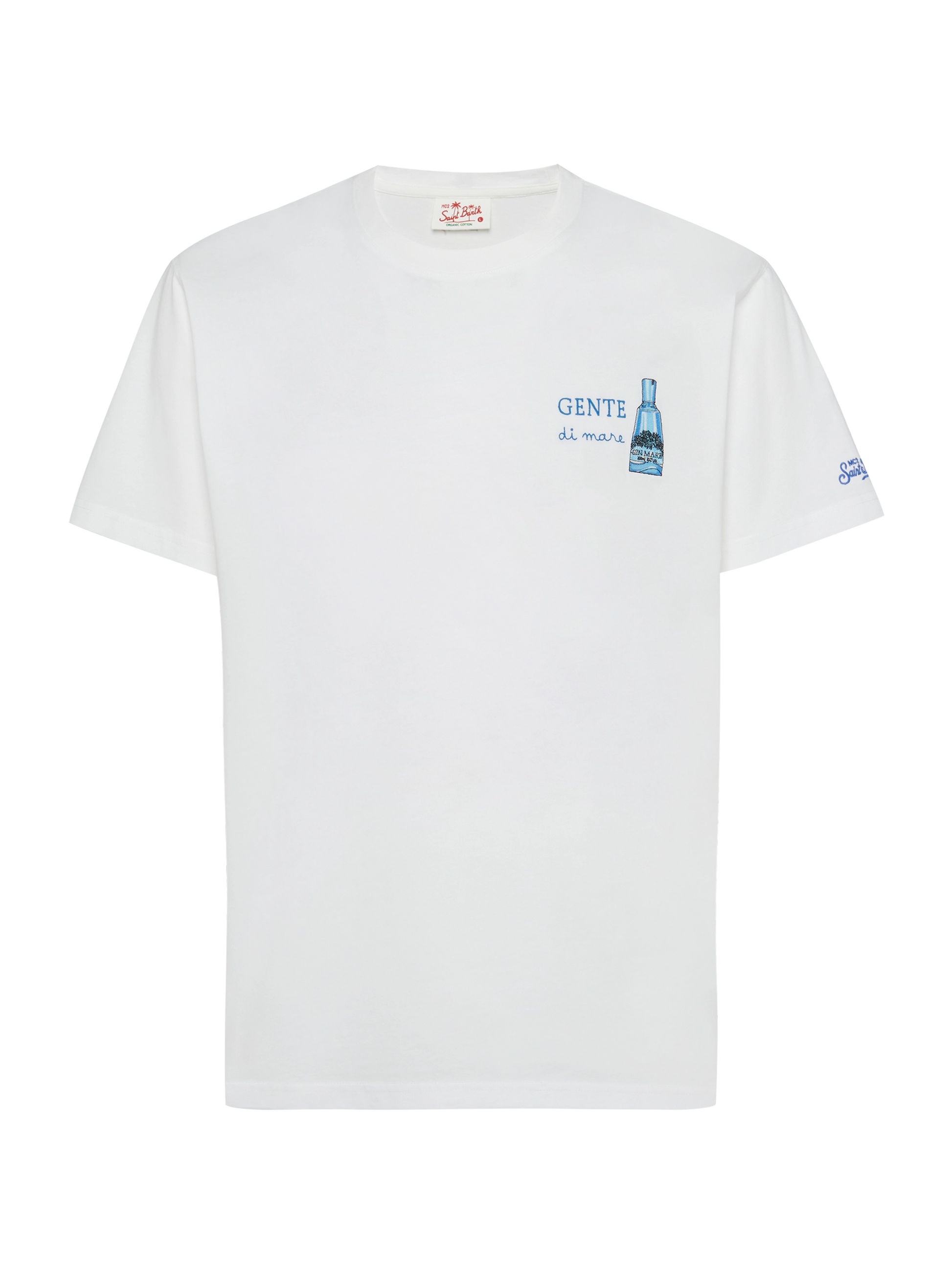 Cotton T-shirt with Gente di Mare print and embroidery | GIN MARE SPECIAL EDITION - MC2 Saint Barth