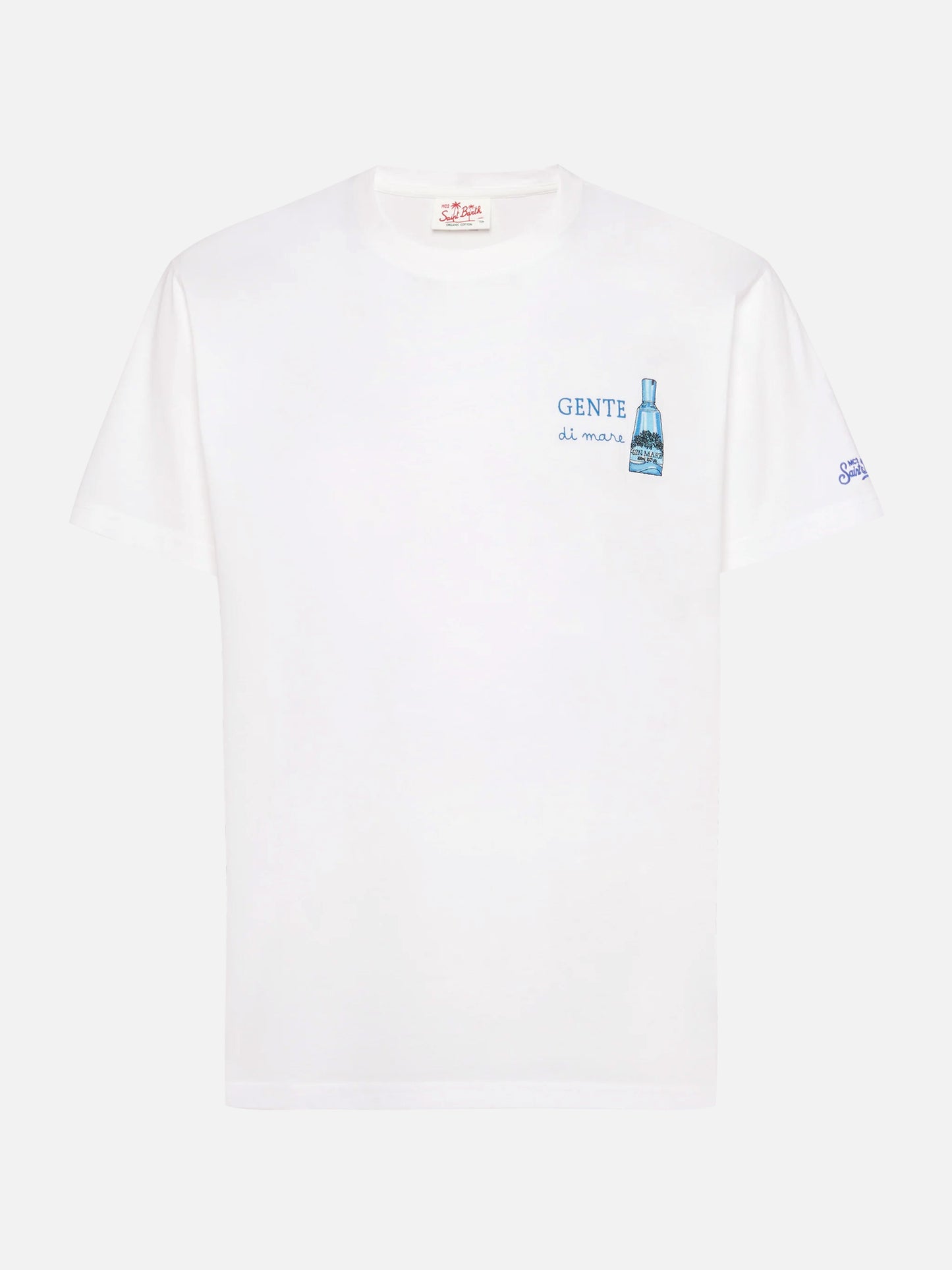 Cotton T-shirt with Gente di Mare print and embroidery | GIN MARE SPECIAL EDITION