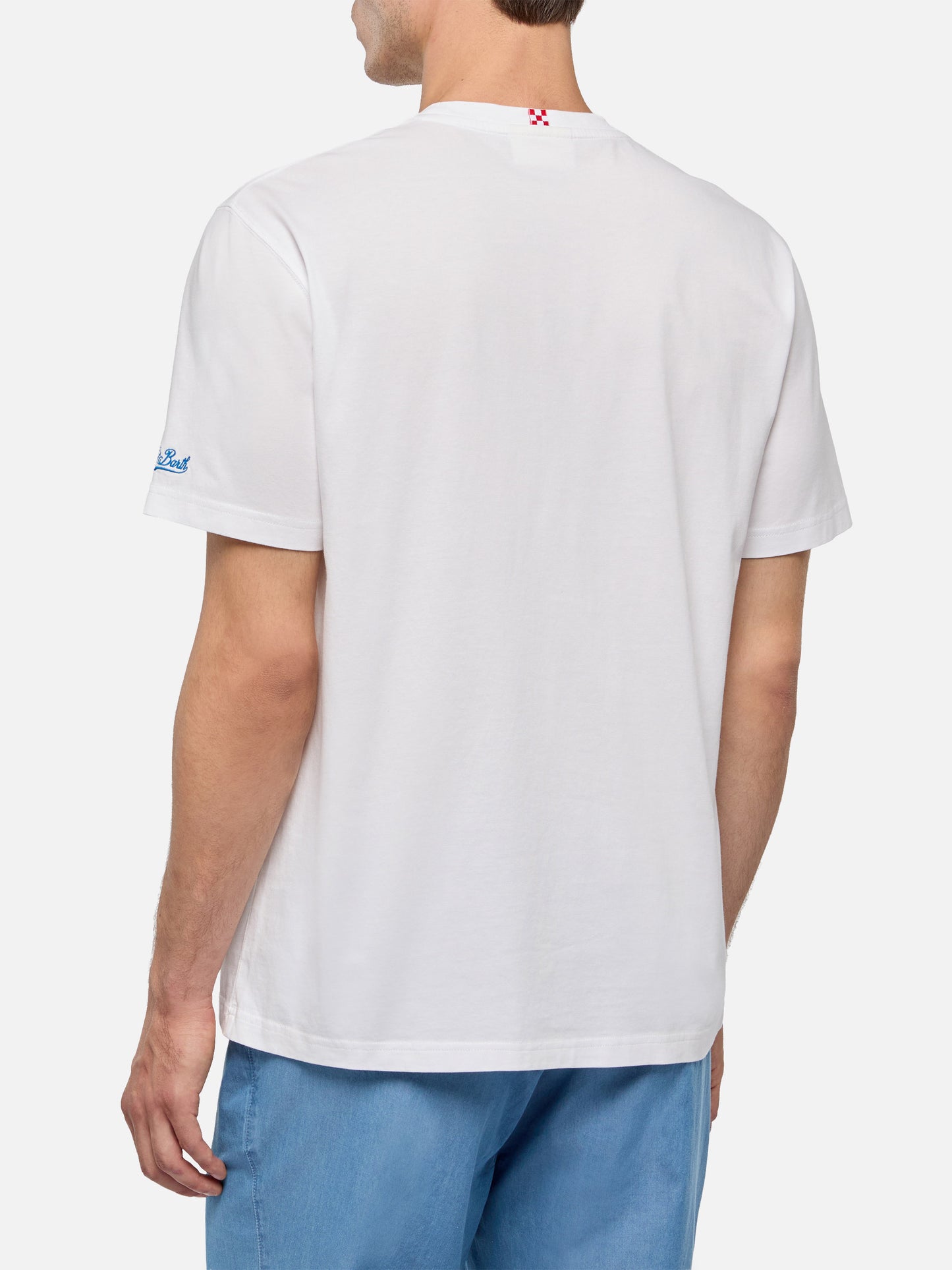 Cotton T-shirt with Gente di Mare print and embroidery | GIN MARE SPECIAL EDITION - MC2 Saint Barth