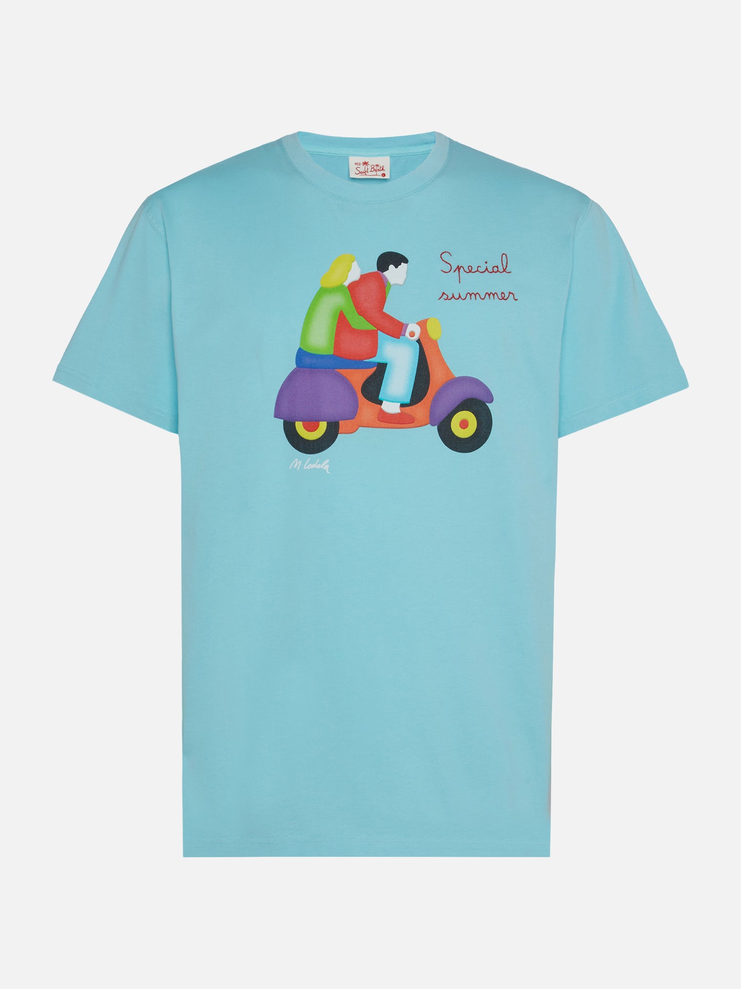 Cotton T-shirt with Lodola scooter print | MARCO LODOLA SPECIAL EDITION