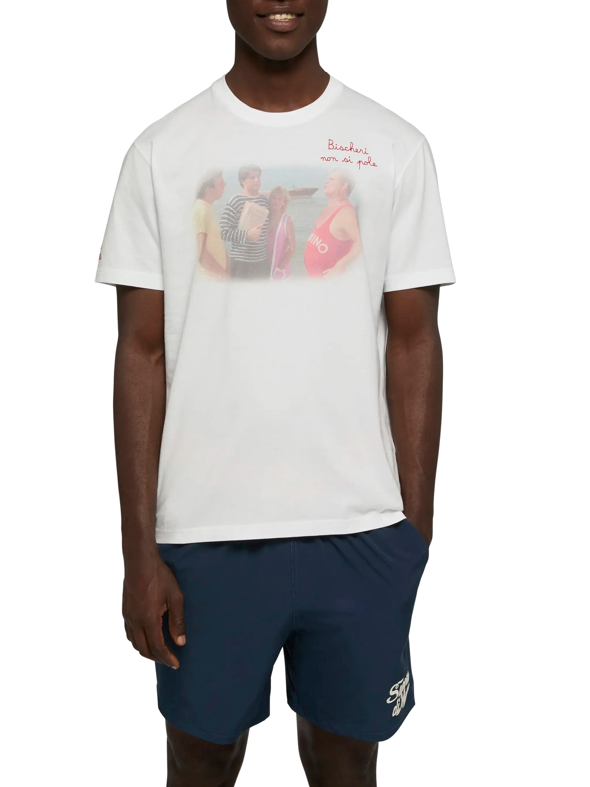 Cotton T-shirt with Bischeri non si pole embroidery | SAPORE DI MARE SPECIAL EDITION - MC2 Saint Barth