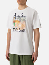 Cotton T-shirt with Après Sun in St. Barth  print