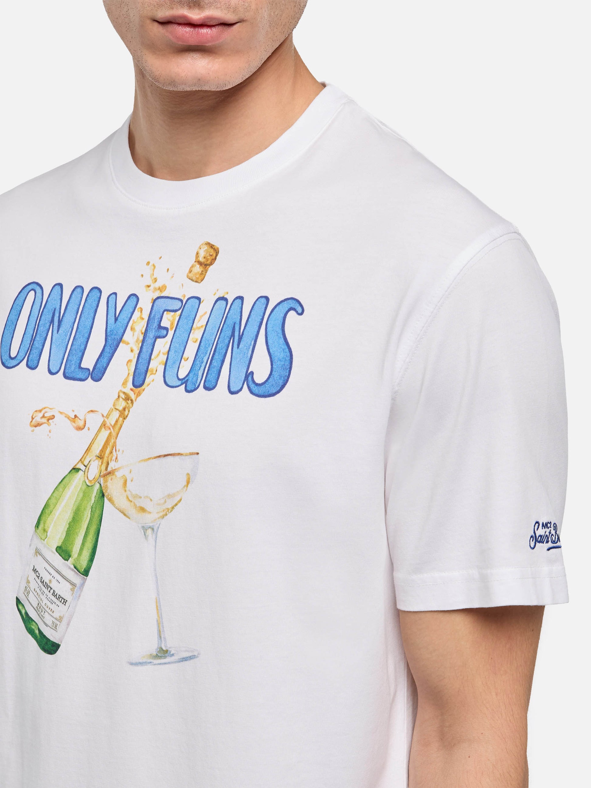 Cotton T-shirt with Only Funs print - MC2 Saint Barth