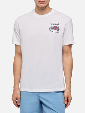 Cotton T-shirt with To St. Barth with Ducati embroidery | DUCATI MOTORS® SPECIAL EDITION - MC2 Saint Barth