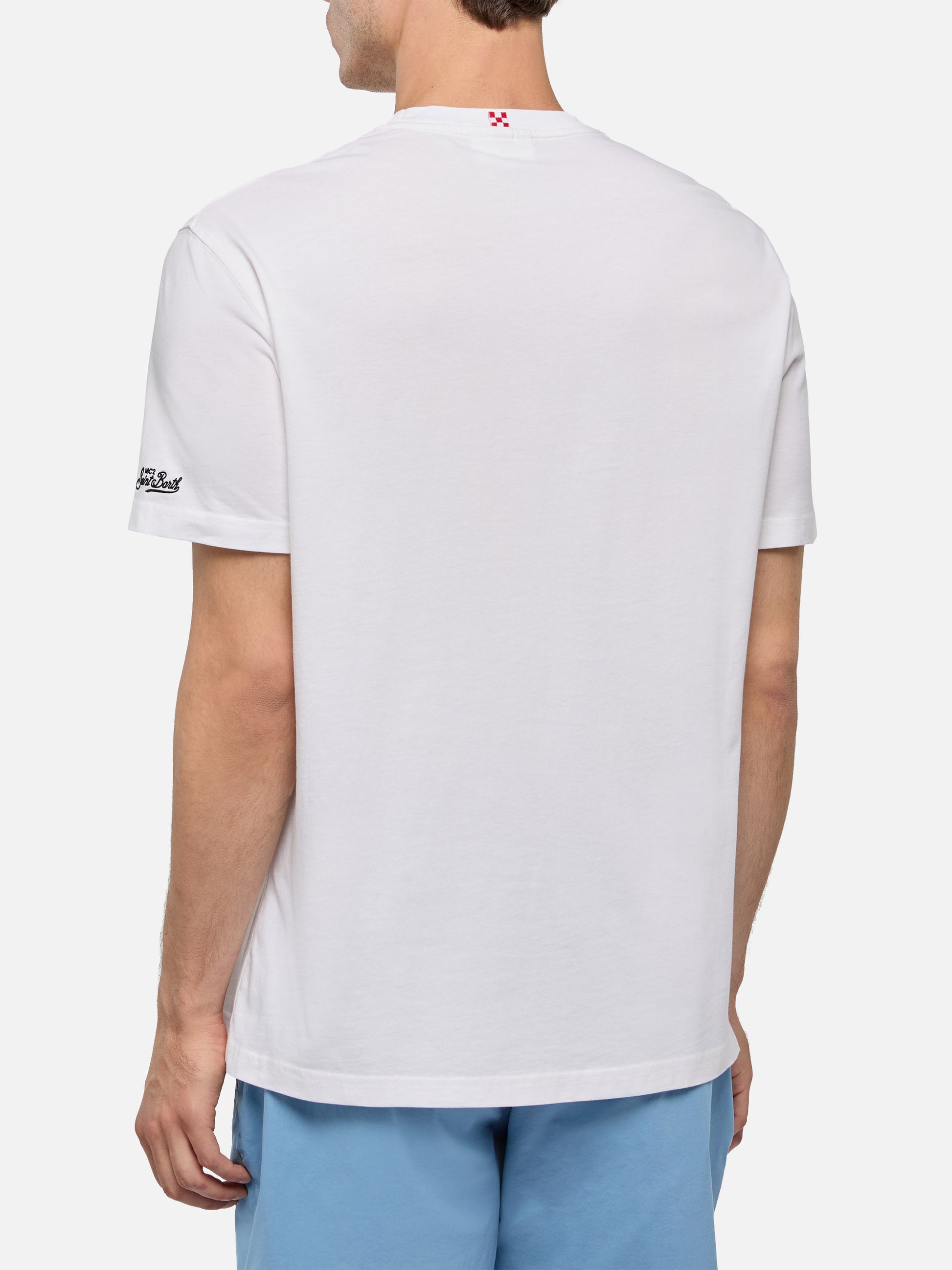 Cotton T-shirt with To St. Barth with Ducati embroidery | DUCATI MOTORS® SPECIAL EDITION - MC2 Saint Barth