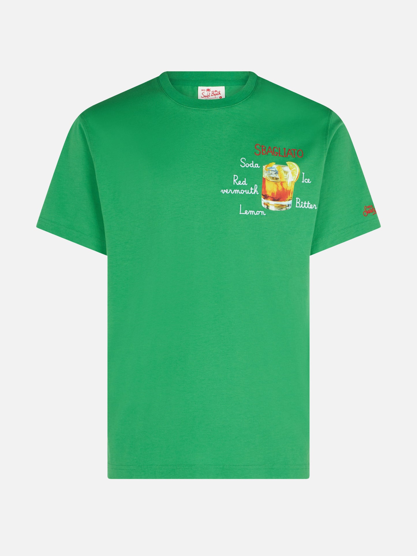 Herren-T-Shirt aus Baumwolle mit Sbagliato-Stickerei