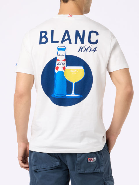 Cotton t-shirt with Blanc 1664 print and embroidery | Blanc 1664 Special Edition - MC2 Saint Barth