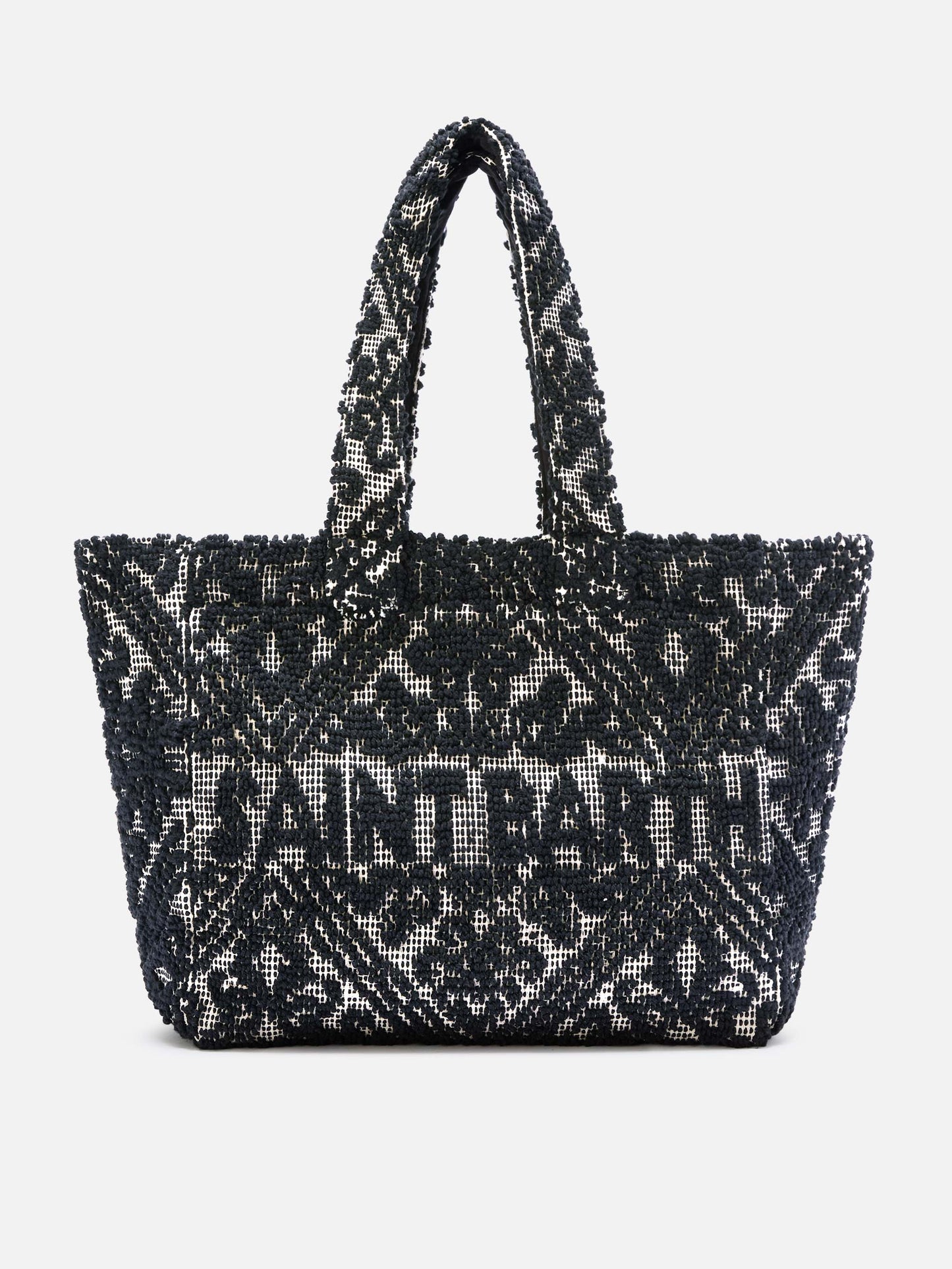 Tufting Cotton Tote Bag nera