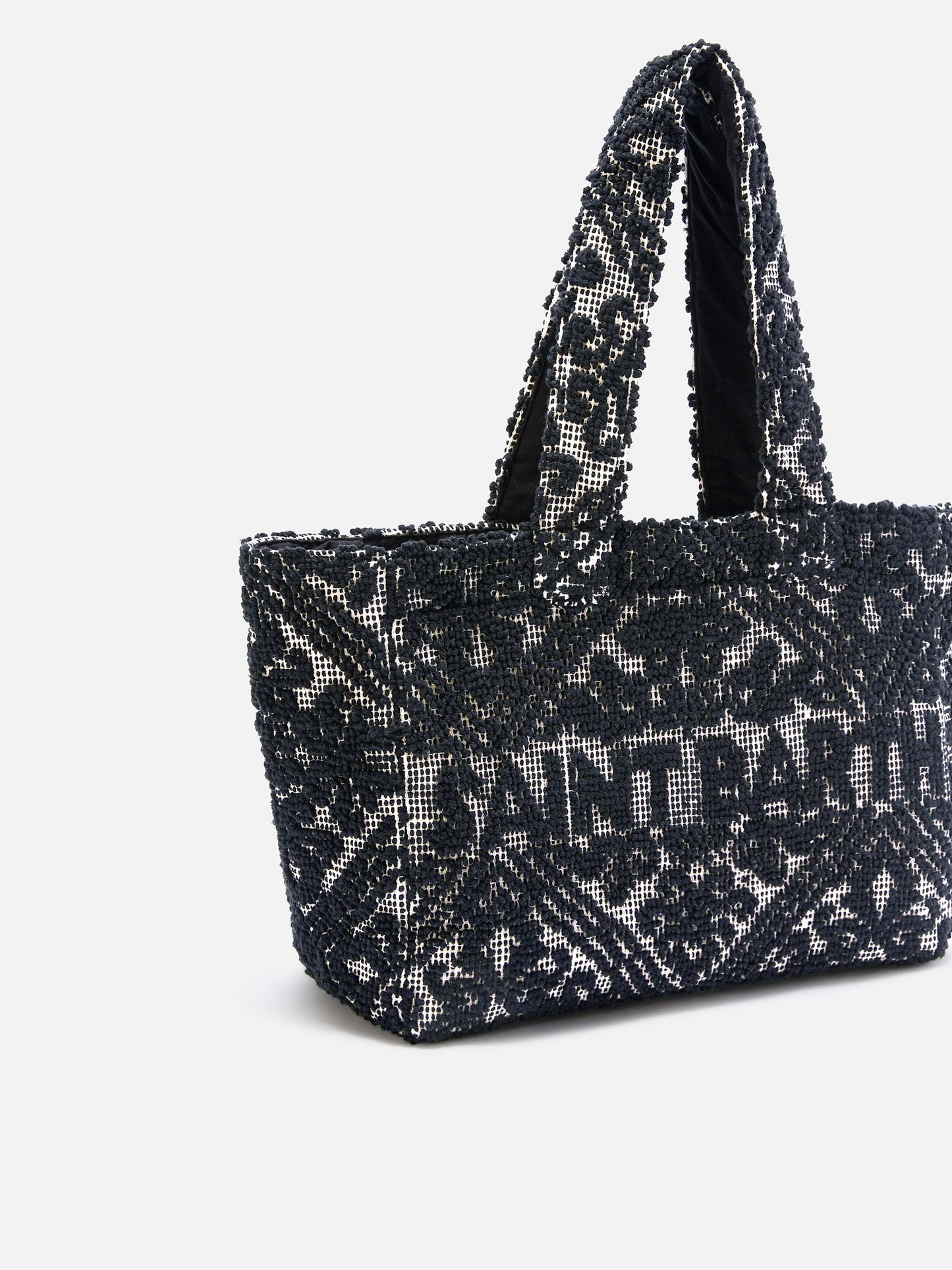 Tufting Cotton Tote Bag nera