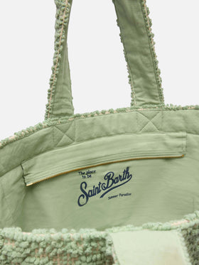 Salbeigrüne Tufting-Baumwoll-Einkaufstasche