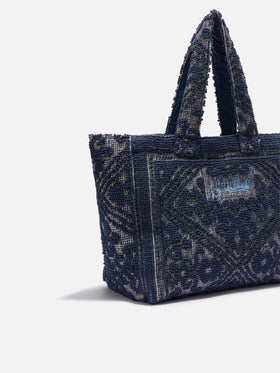 Navy blue Tufting  cotton tote bag
