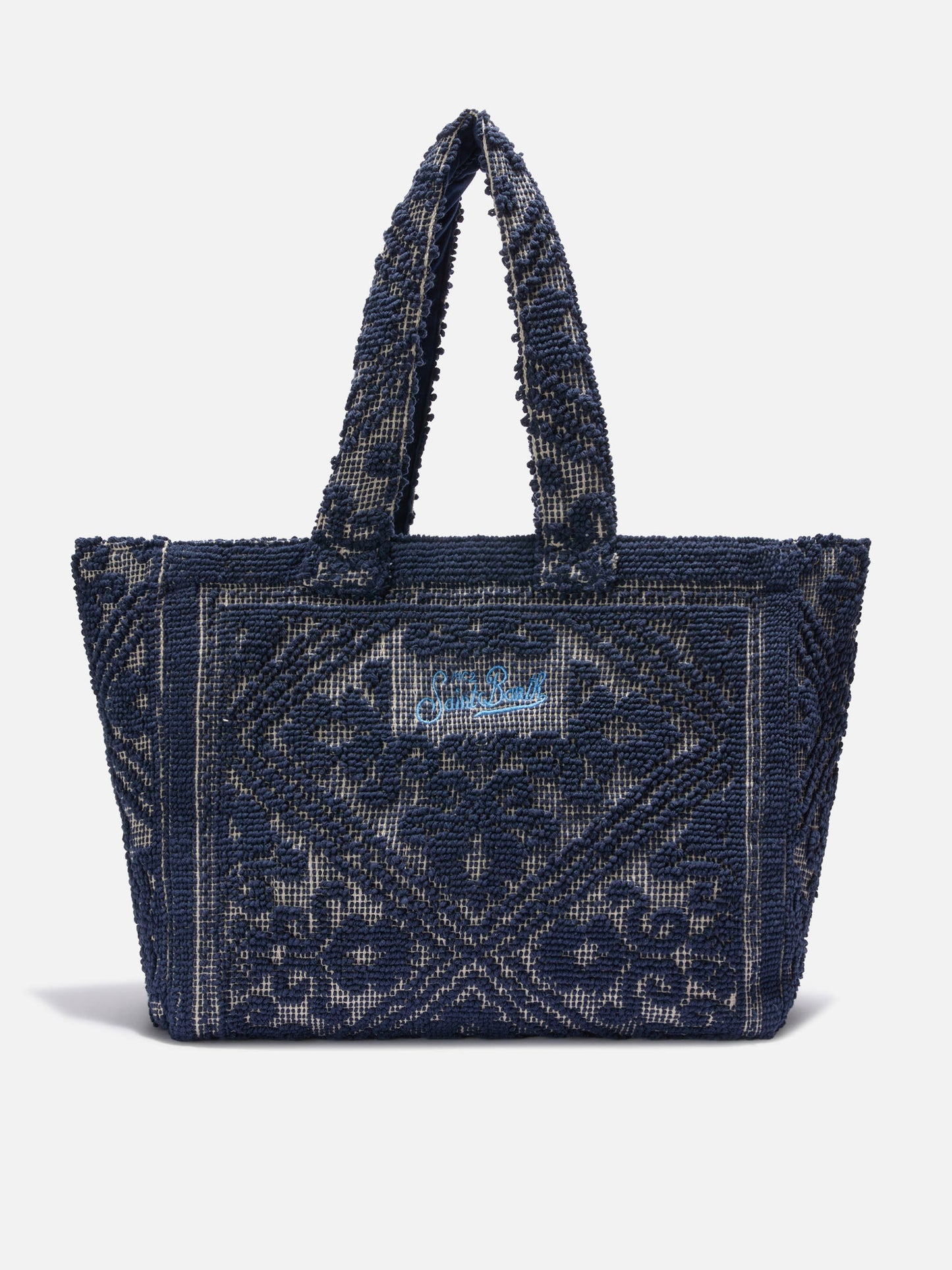 Navy blue Tufting  cotton tote bag