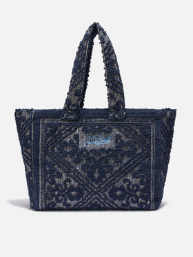 Navy blue Tufting  cotton tote bag