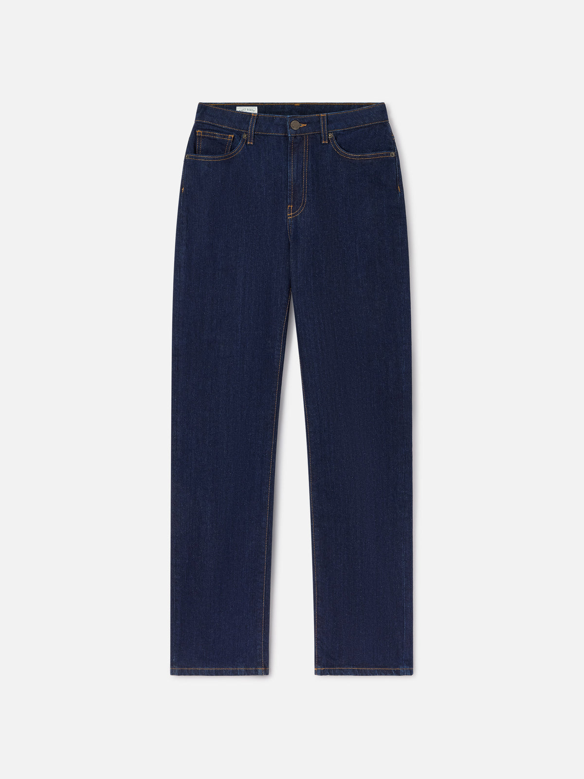 Blue Pantalon June en denim de coton avec broderie monogramme SB 