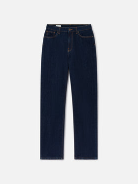 Blue pantalones June de denim de algodón con bordado de monograma SB 