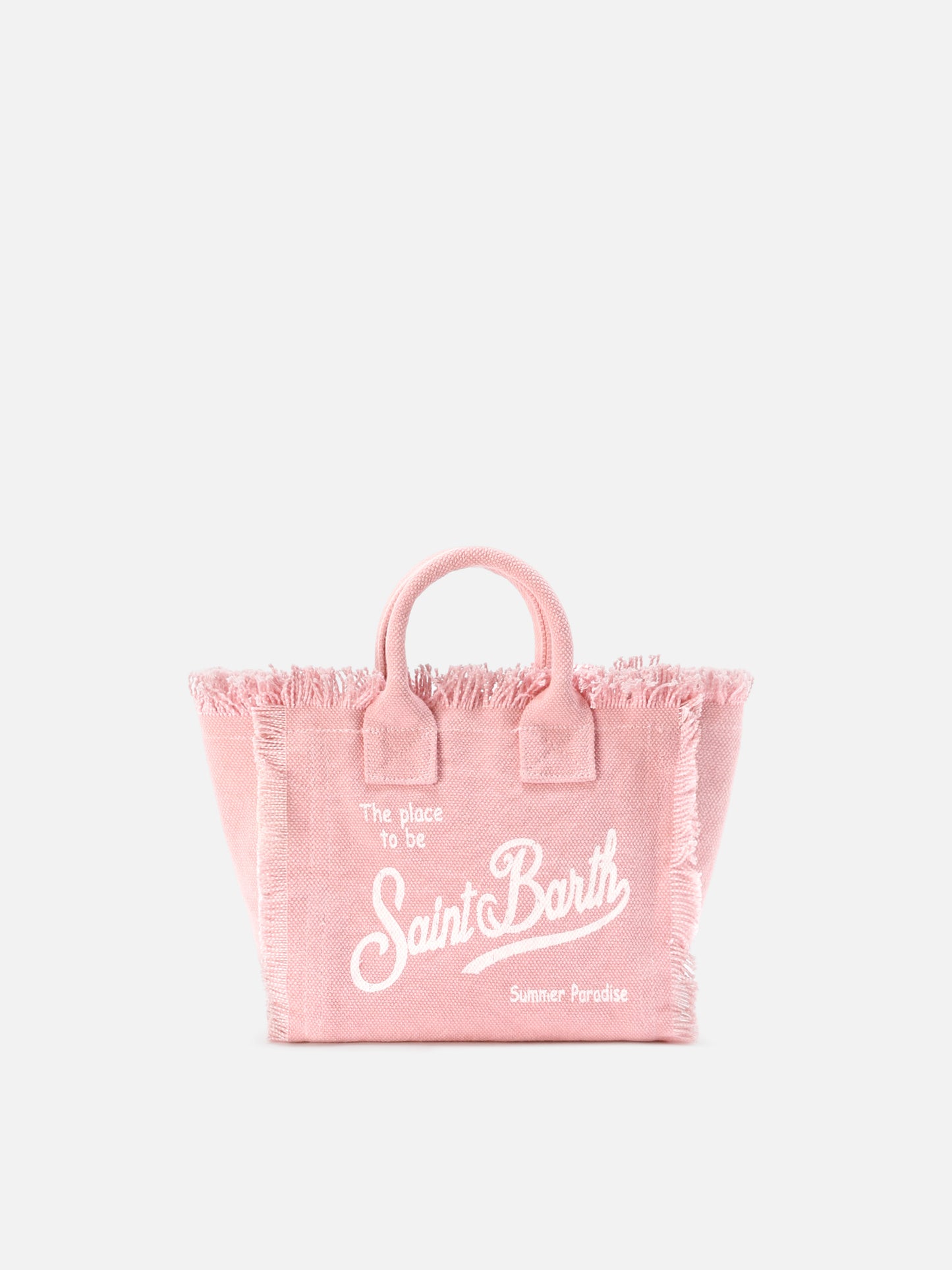 Borsa Vanity mini in canvas rosa tinta unita