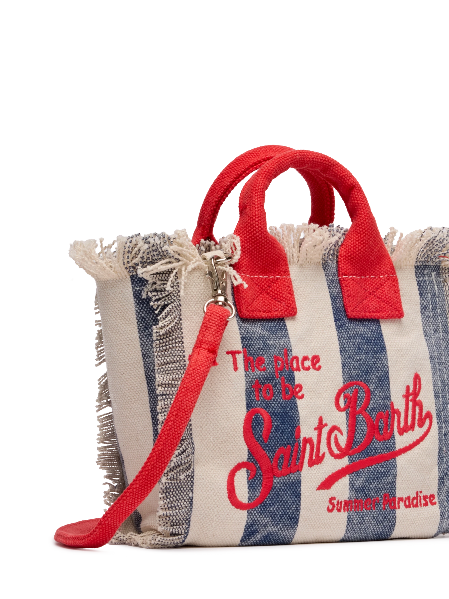 Cotton canvas Mini Vanity bag with striped print - MC2 Saint Barth