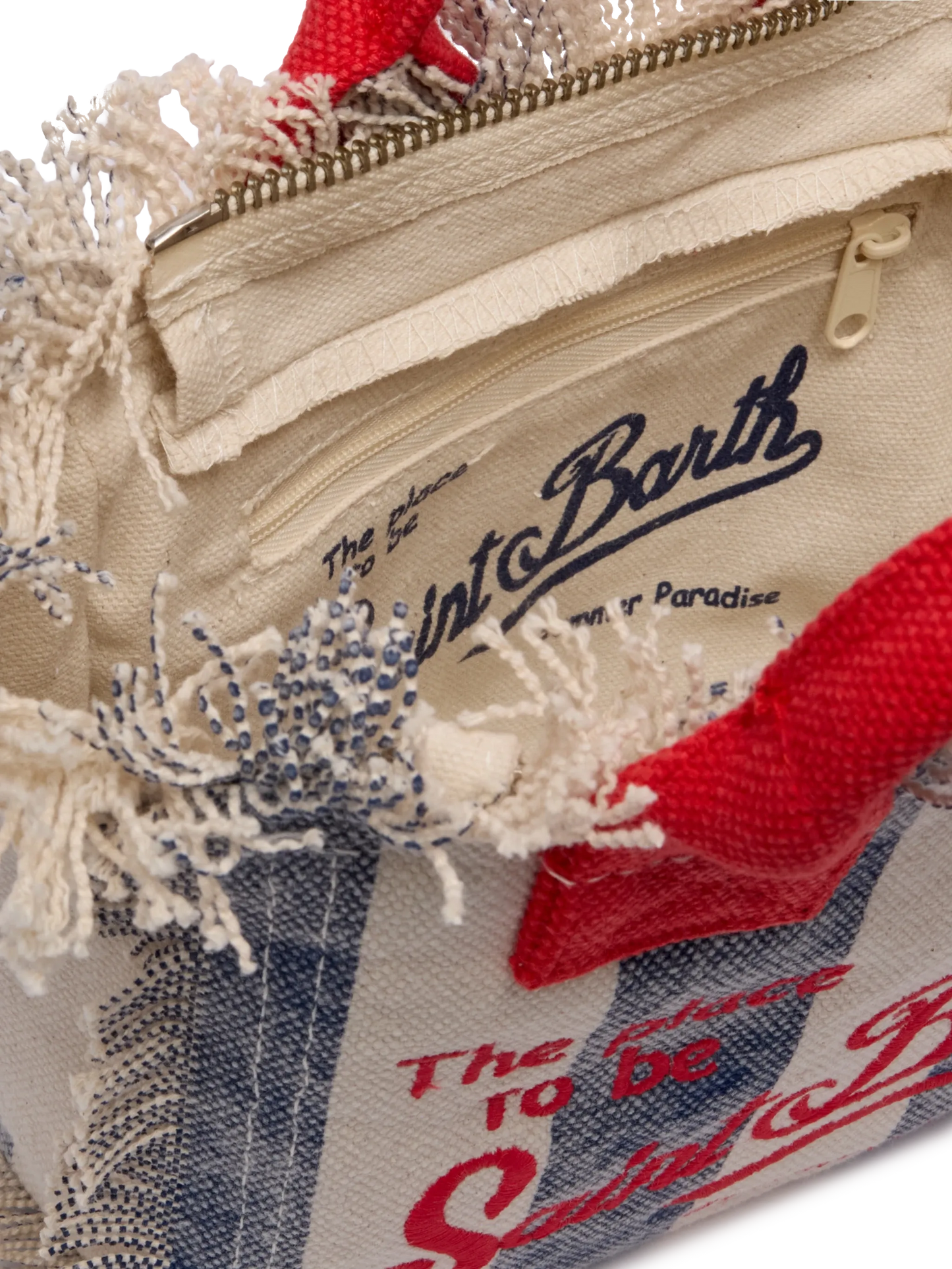 Cotton canvas Mini Vanity bag with striped print - MC2 Saint Barth