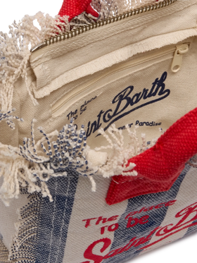 Cotton canvas Mini Vanity bag with striped print - MC2 Saint Barth
