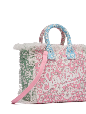 Cotton canvas Mini Vanity bag with flower patch print - MC2 Saint Barth