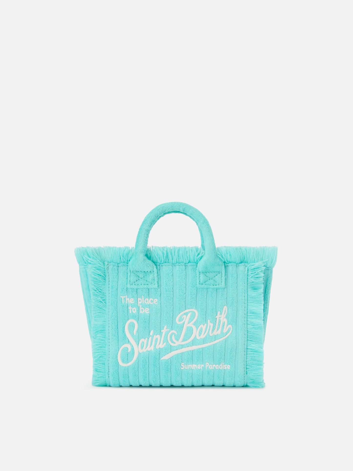 Terry effect Vanity mini bag with raised stripe detail