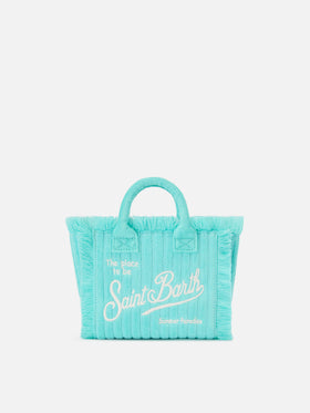 Terry effect Vanity mini bag with raised stripe detail