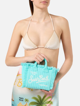 Terry effect Vanity mini bag with raised stripe detail