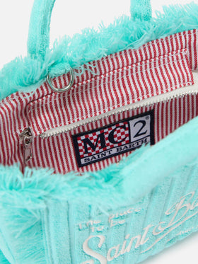 Terry effect Vanity mini bag with raised stripe detail