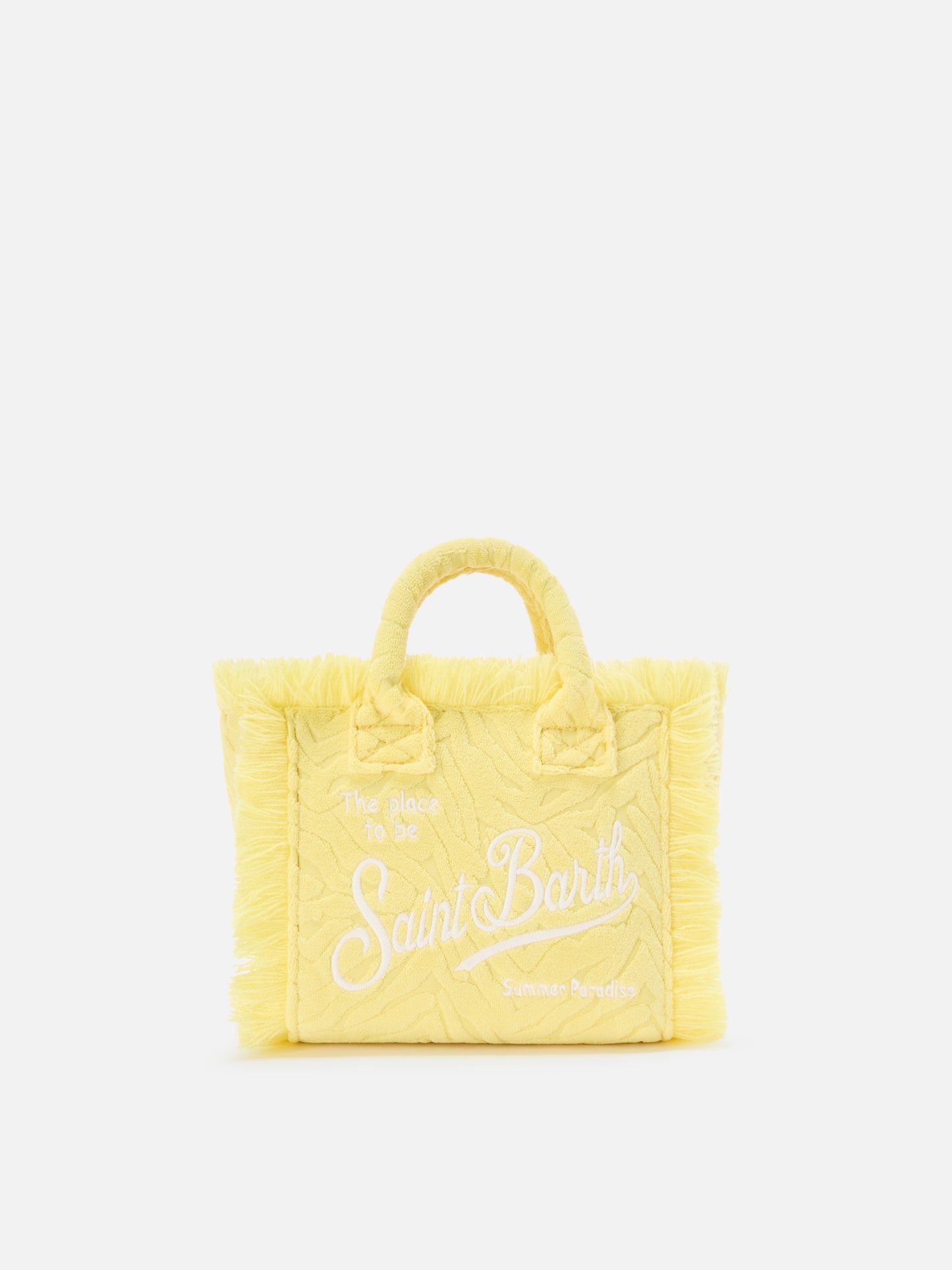 Borsa Vanity mini in tessuto effetto spugna con zebrato in rilievo