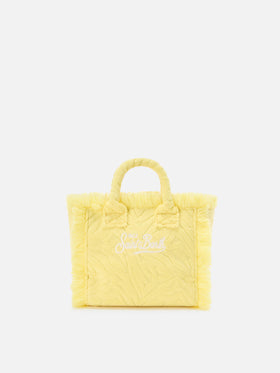 Borsa Vanity mini in tessuto effetto spugna con zebrato in rilievo