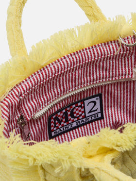 Borsa Vanity mini in tessuto effetto spugna con zebrato in rilievo