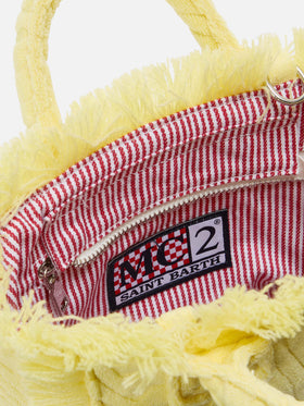 Borsa Vanity mini in tessuto effetto spugna con zebrato in rilievo