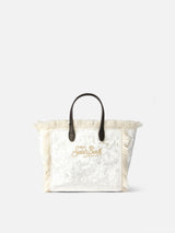 Mini Vanity white chenille handbag