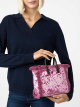 Mini Vanity pink chenille handbag