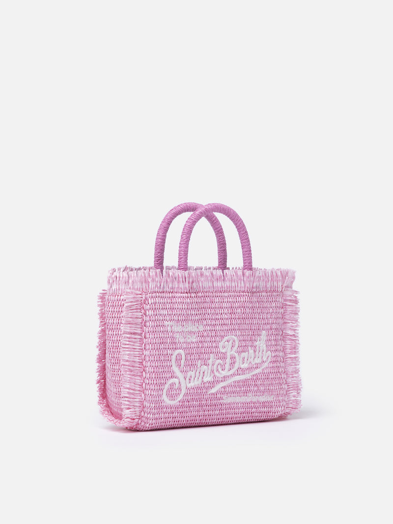 Pink Mini Vanity Straw bag