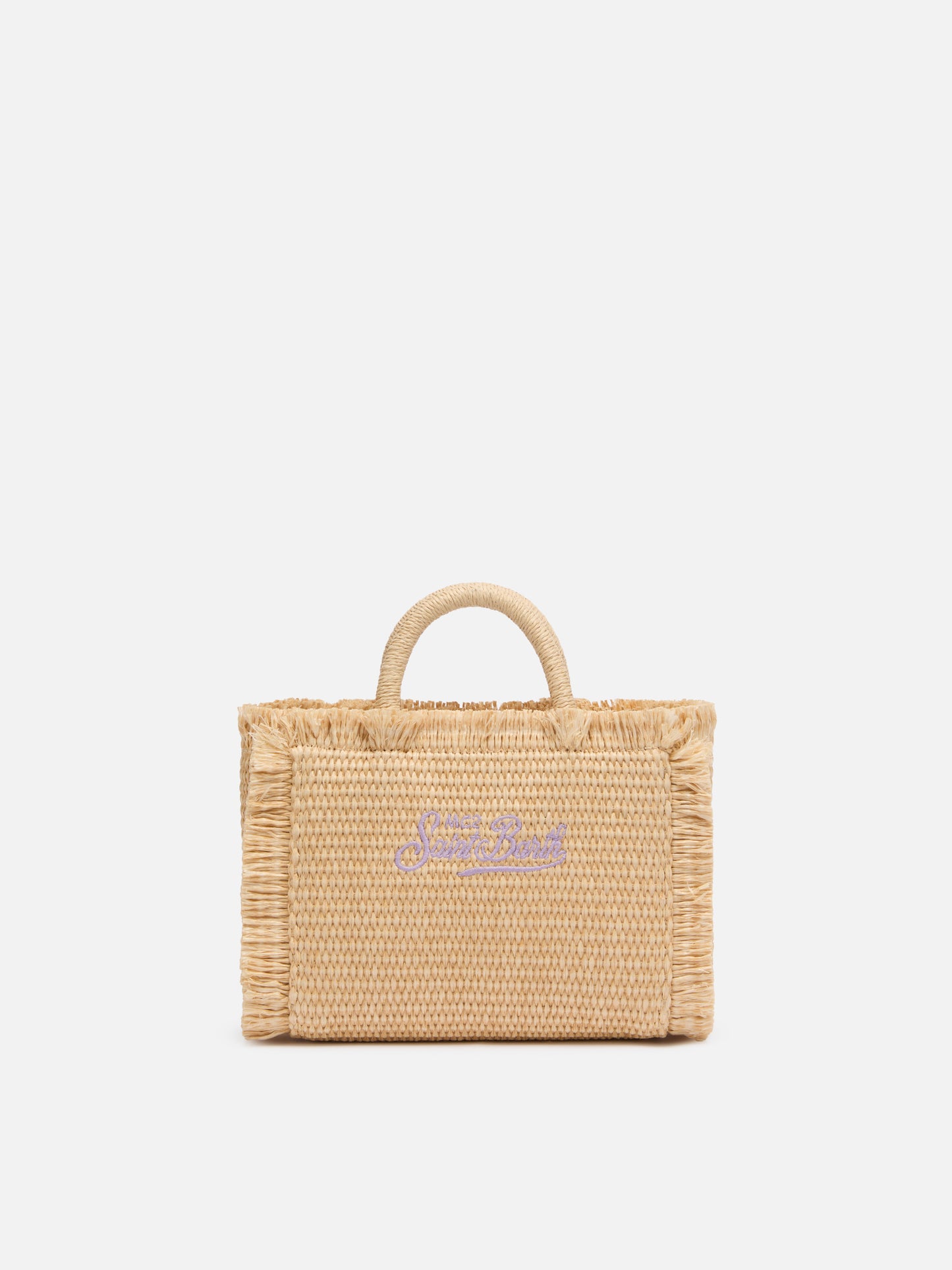 Mini Vanity Straw effect bag with rhinestone embellishment - MC2 Saint Barth