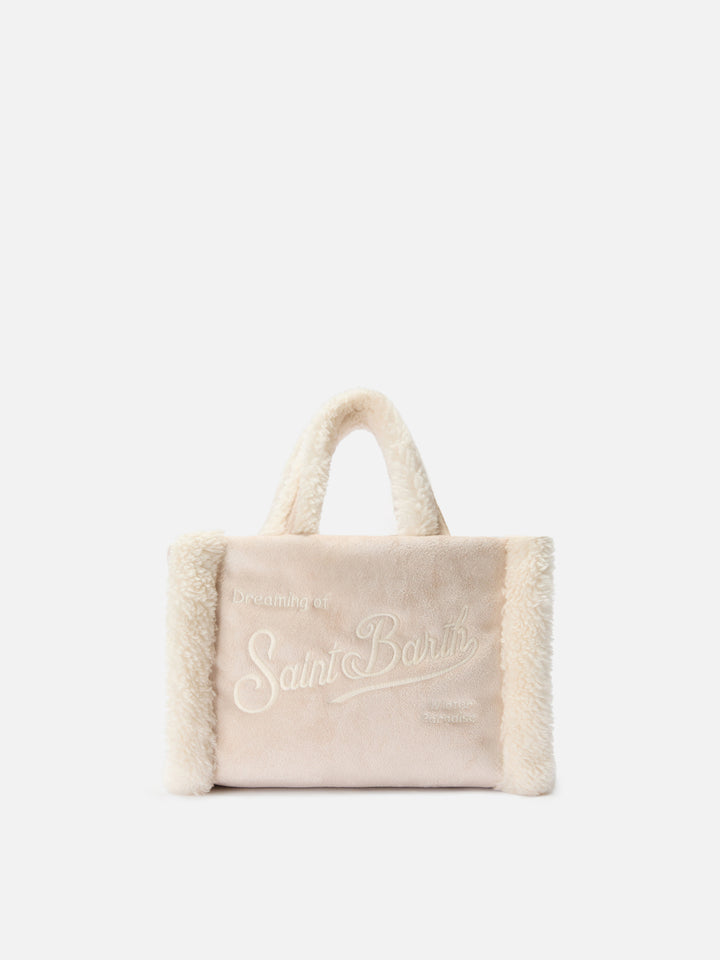 Borsa morbida a mano Vanity Mini Shearling beige