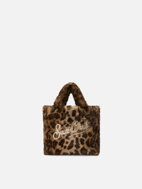 Vanity Mini Soft Handbag in leopard-print faux fur