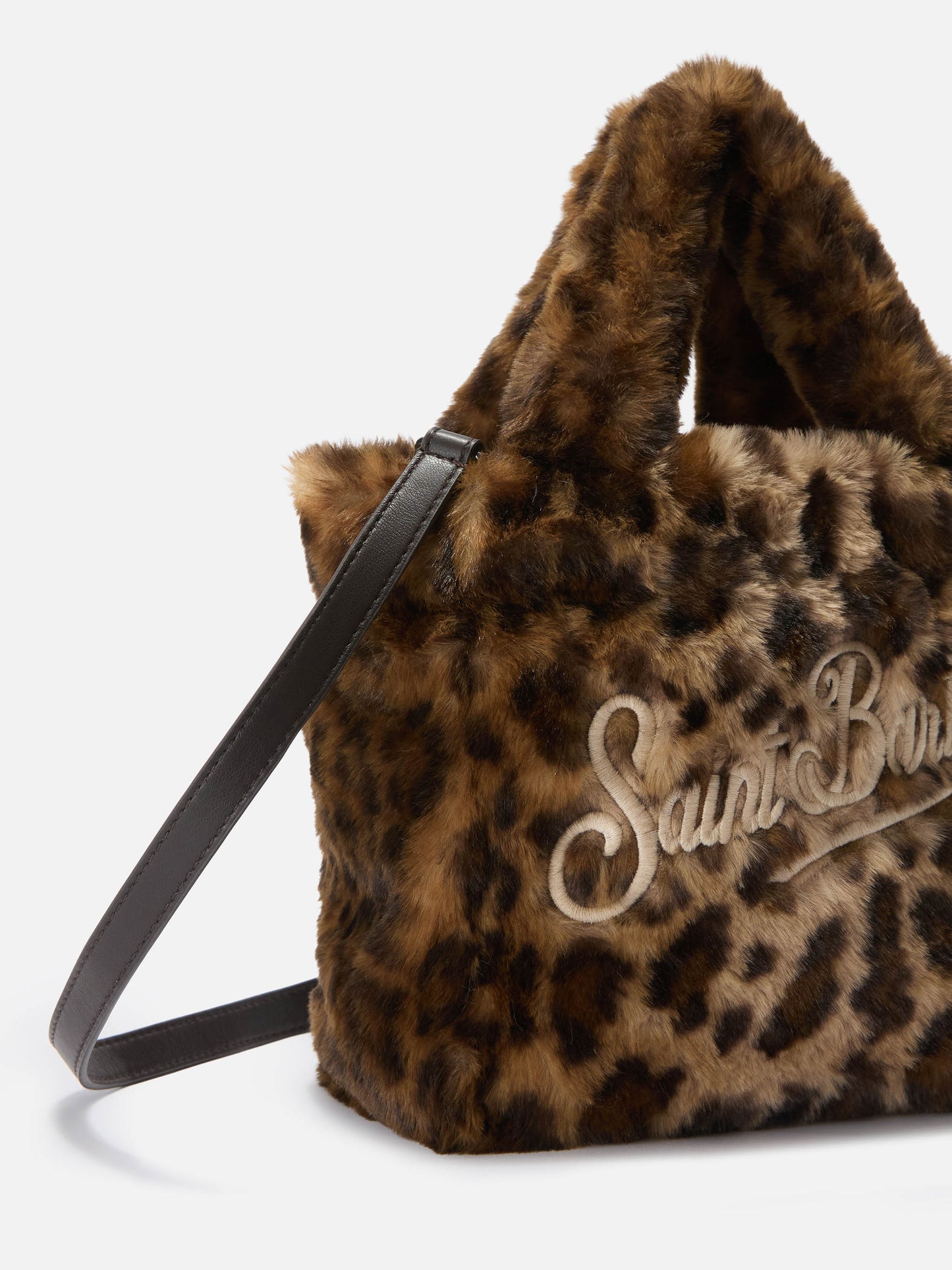 Vanity Mini Soft Handbag in leopard-print faux fur