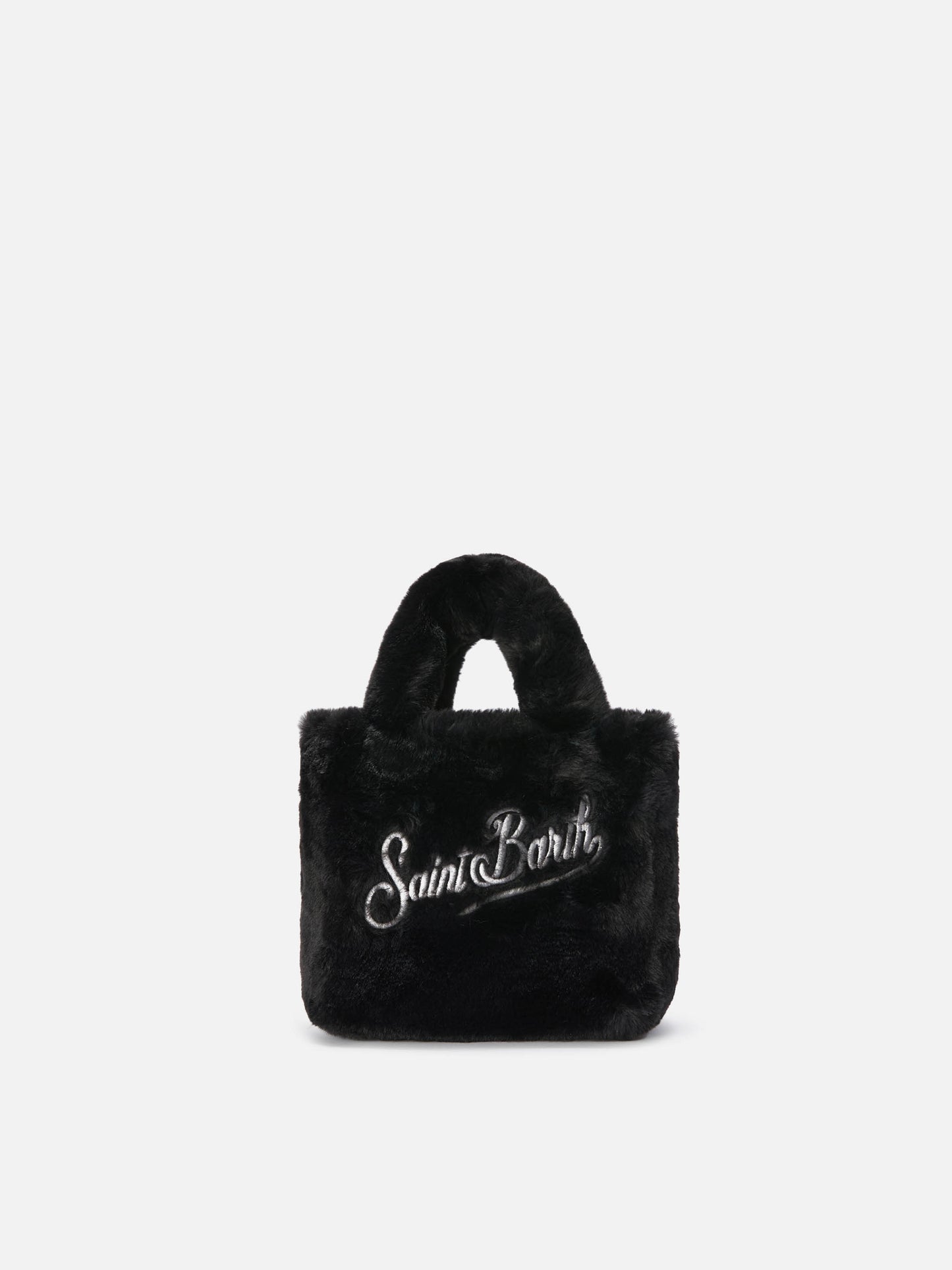 Vanity Mini Soft Handbag in black faux fur